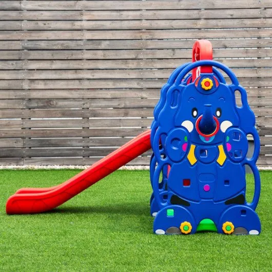 3 in 1 Junior Children Freestanding Design Climber Slide Swing Seat Basketball Hoop