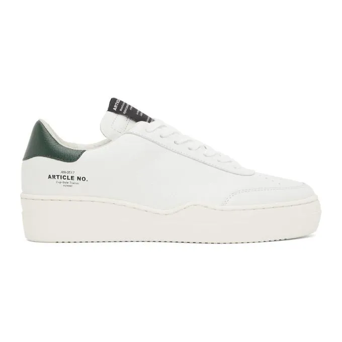 Article No. White and Green 0517 Low-Top Sneakers