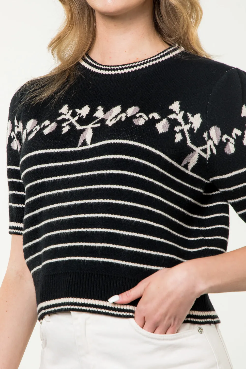 Bailey Black and White THML Sweater - FINAL SALE