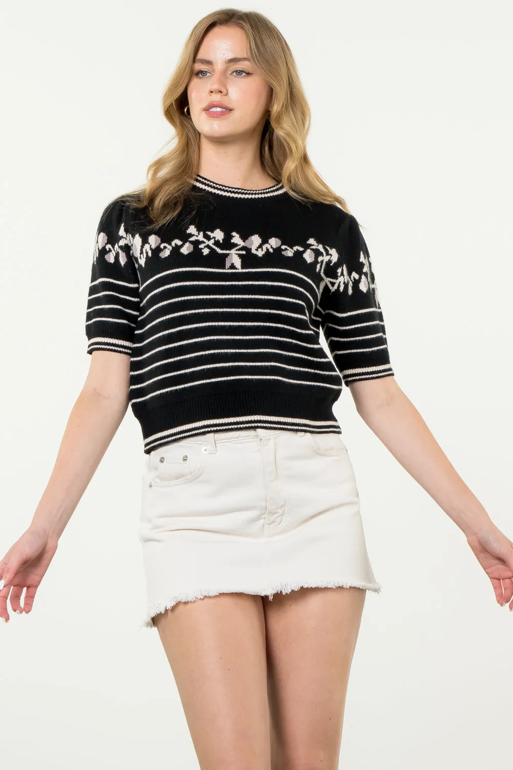 Bailey Black and White THML Sweater - FINAL SALE