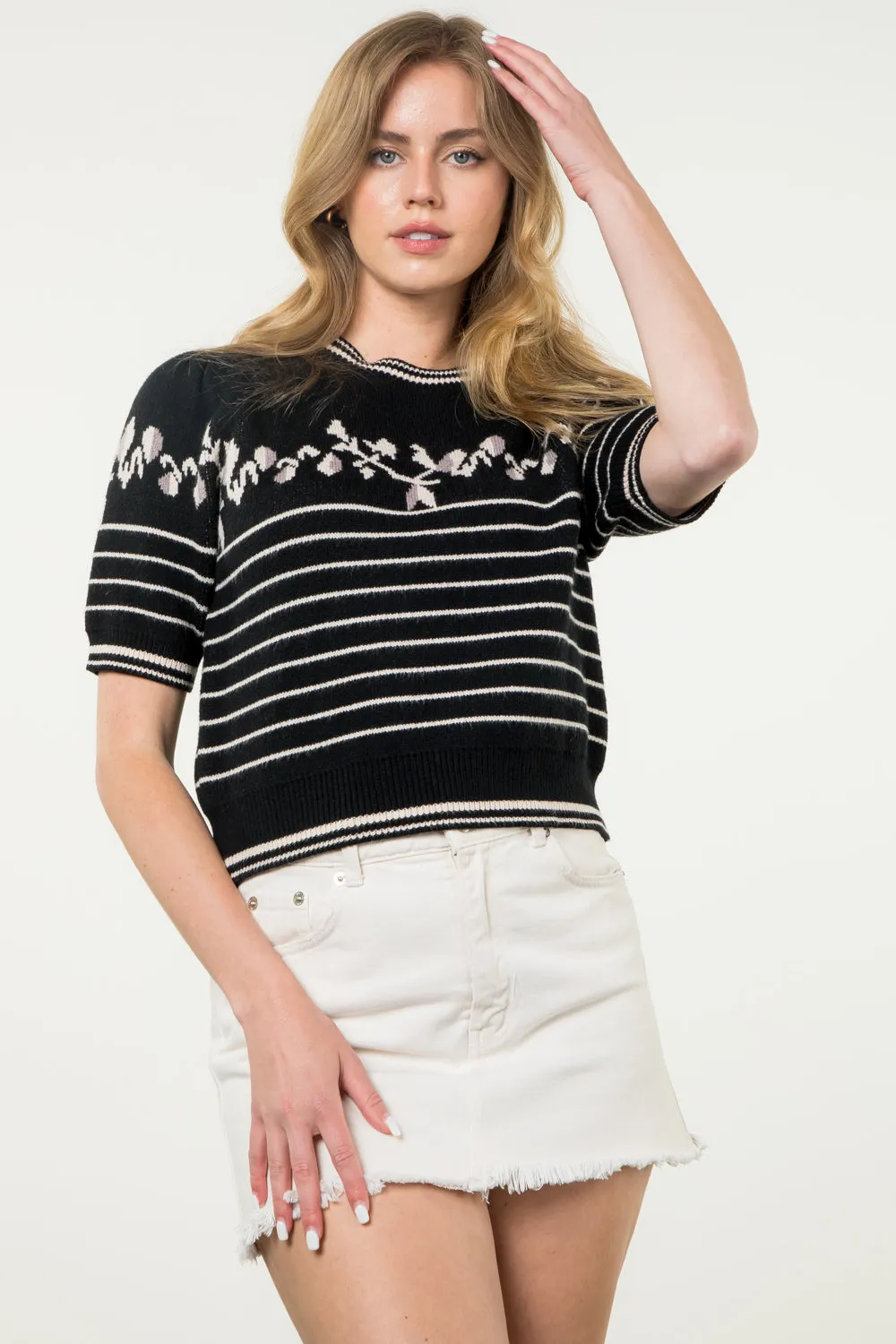 Bailey Black and White THML Sweater - FINAL SALE