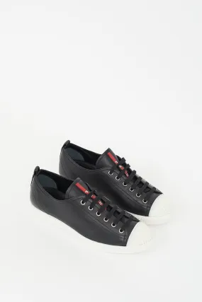 Black & White Leather Low Top Sneaker