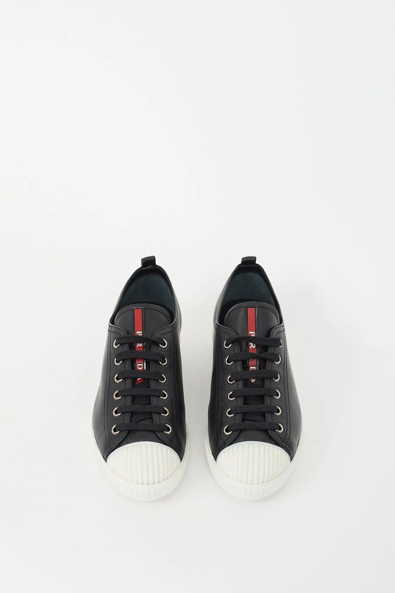 Black & White Leather Low Top Sneaker