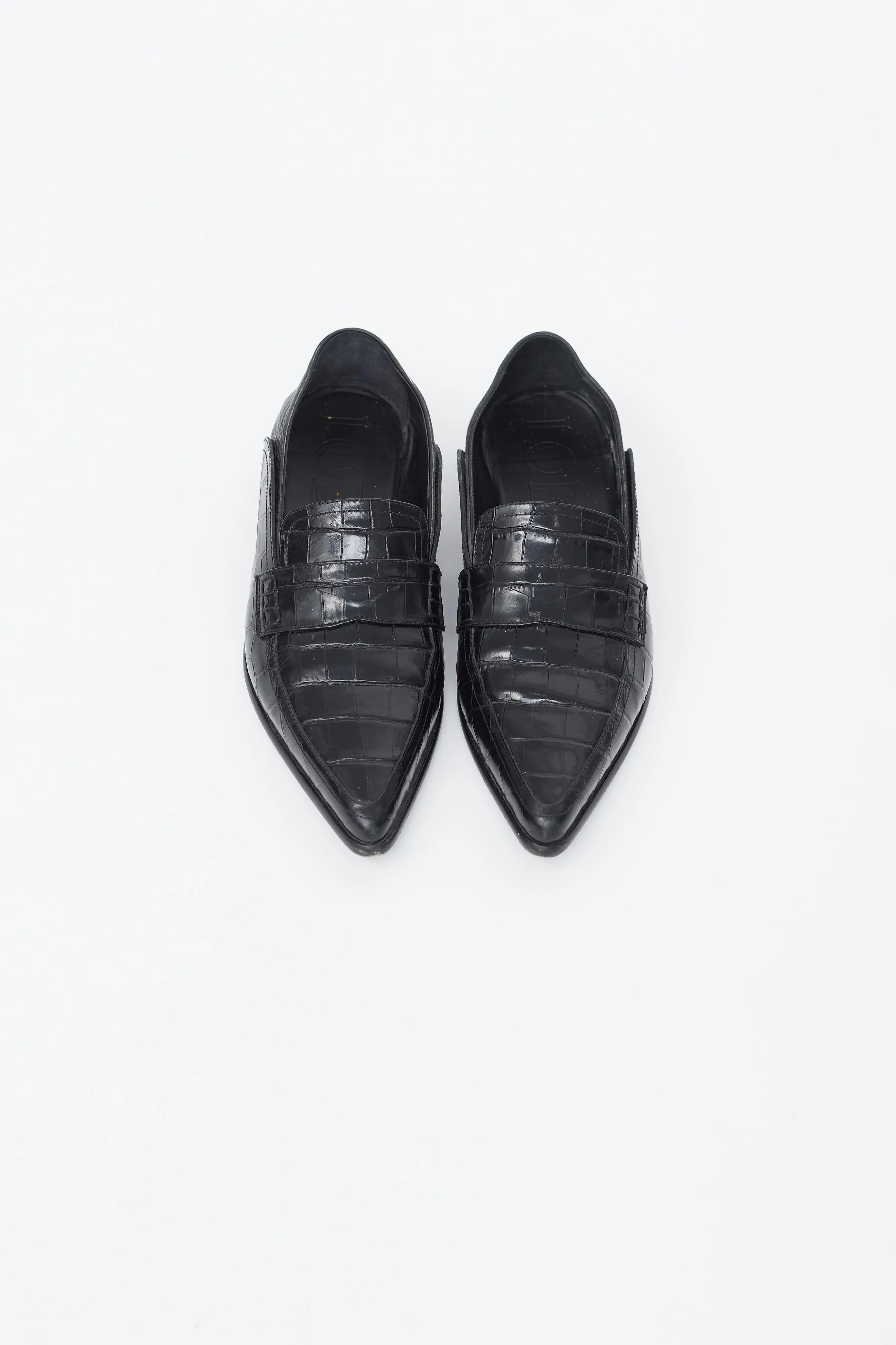 Black Embossed Leather Loafer