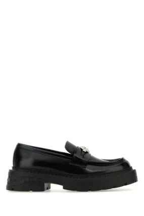Black leather Marlow loafers