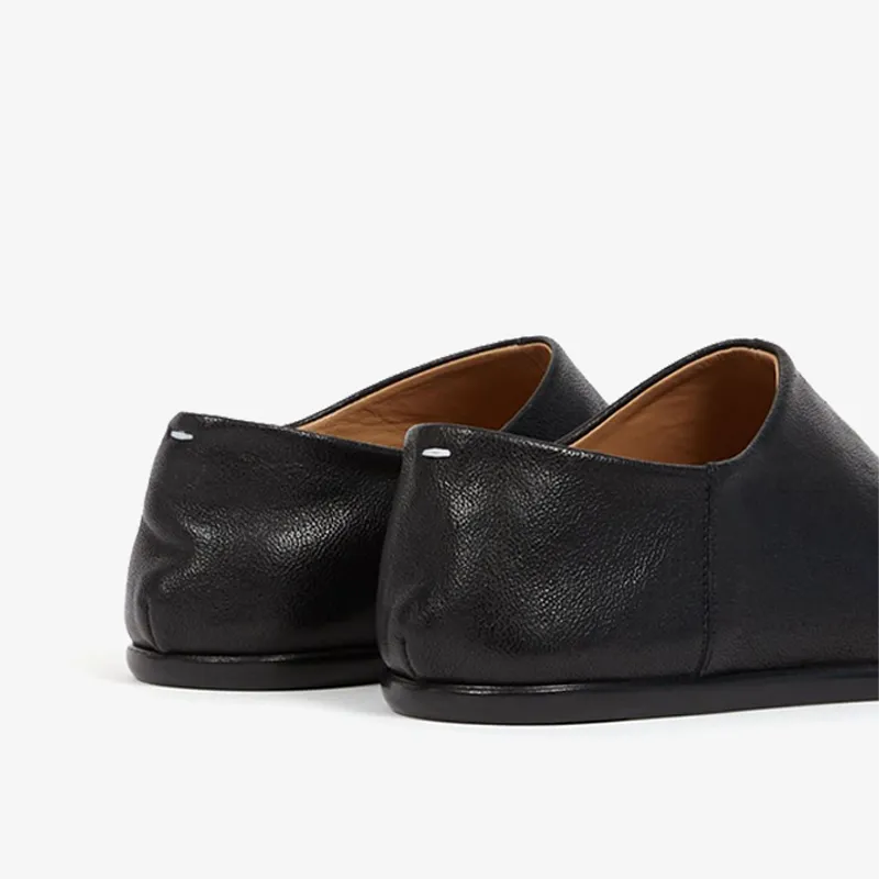 Black Slip-On Leather Loafers Unisex