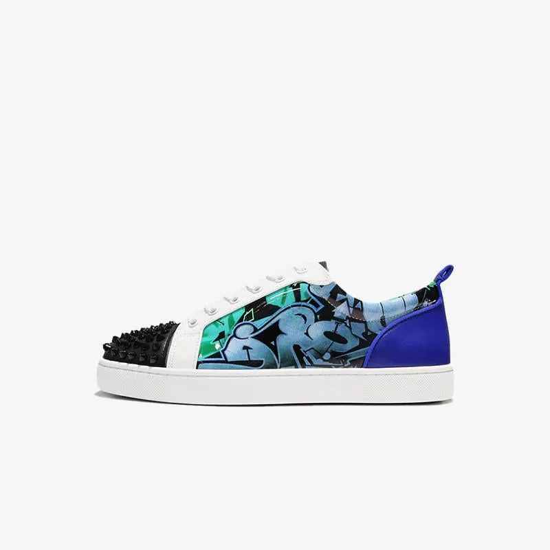 Blue Graffiti Sneakers