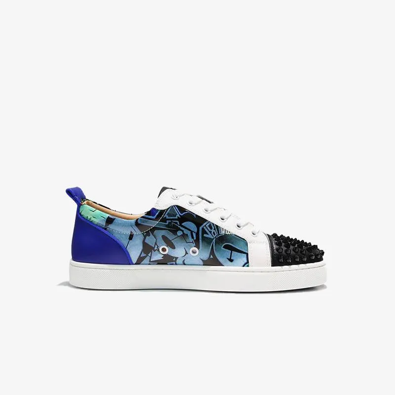 Blue Graffiti Sneakers