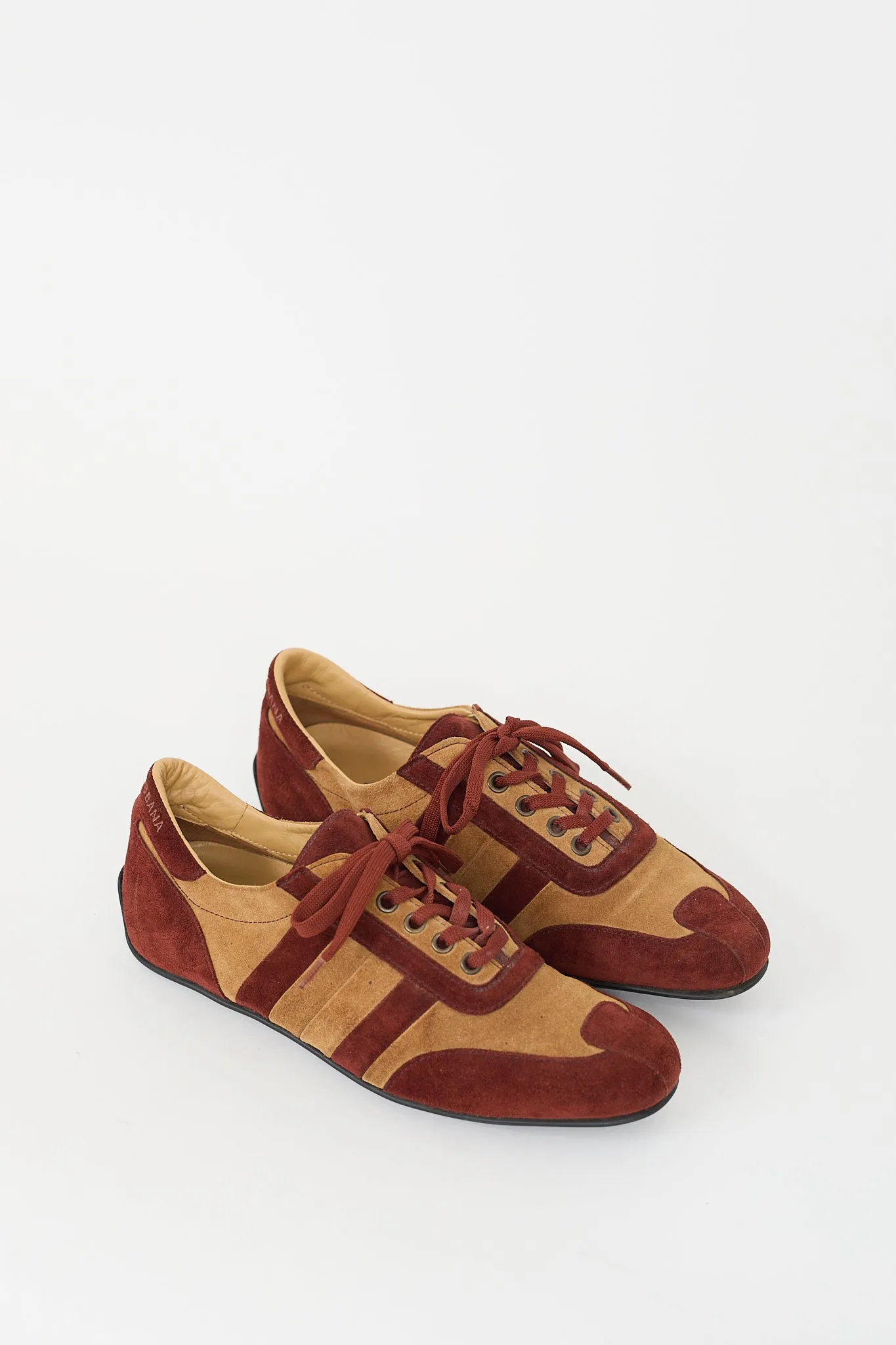 Brown & Beige Suede Low Top Sneaker