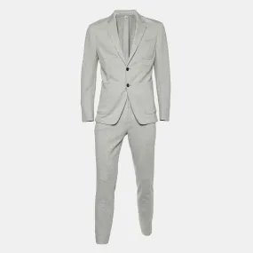 Burberry Grey Herringbone Cotton Suit