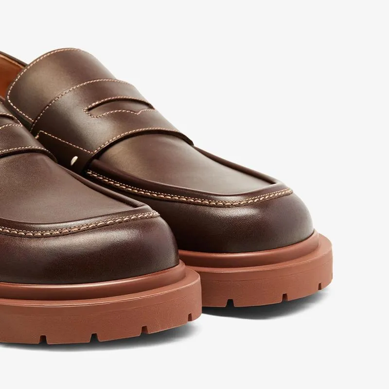 Coffee Brown Calf Leather Shoes
