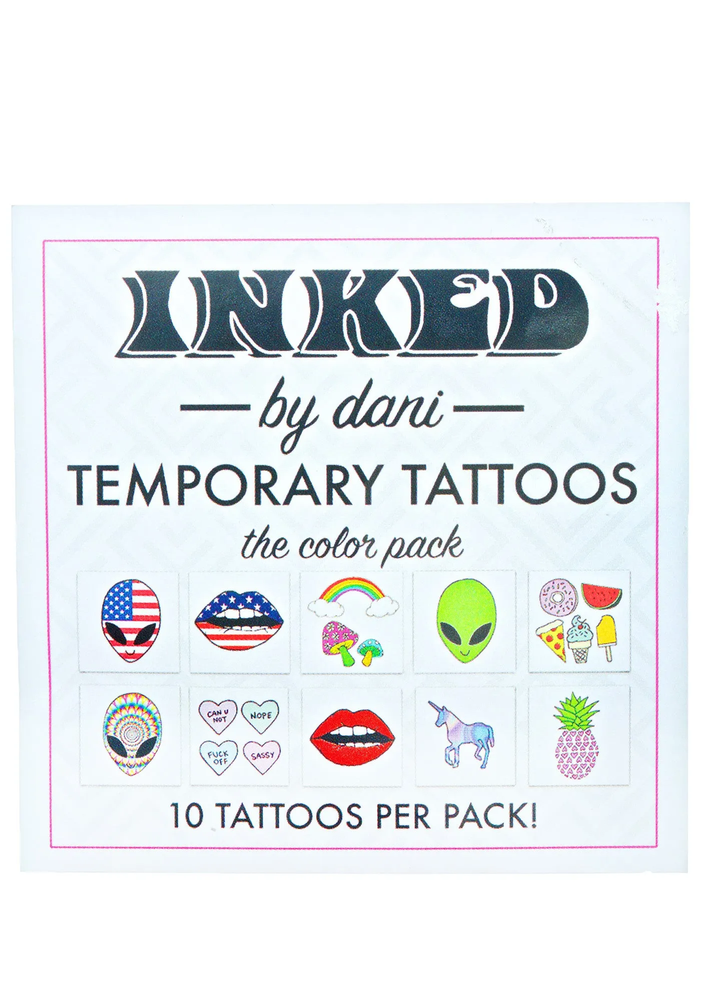 Color Temporary Tattoo Pack