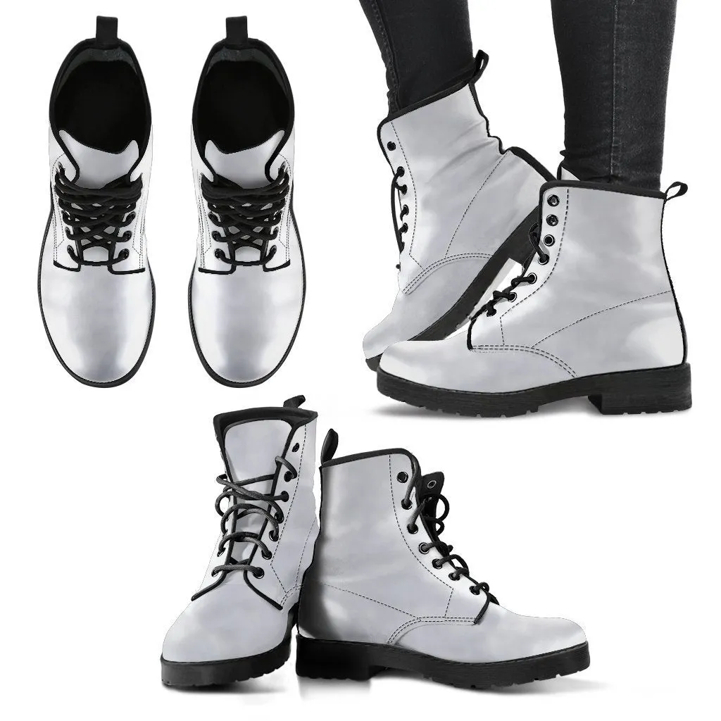 Combat Boots - Gradient Off White | Boho Shoes, Handmade Lace Up Boots, Vegan Leather Lace Up Boots, 90s Boots, 2000s Boots