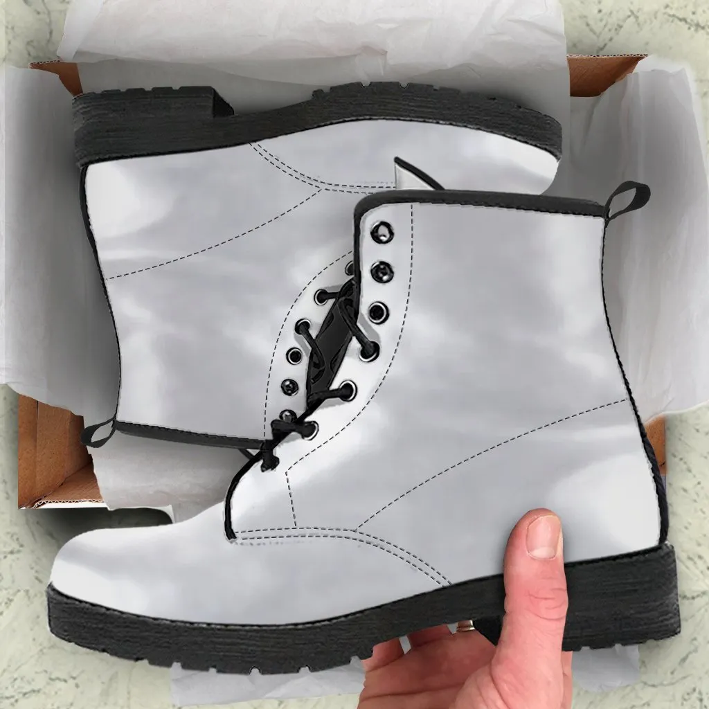 Combat Boots - Gradient Off White | Boho Shoes, Handmade Lace Up Boots, Vegan Leather Lace Up Boots, 90s Boots, 2000s Boots
