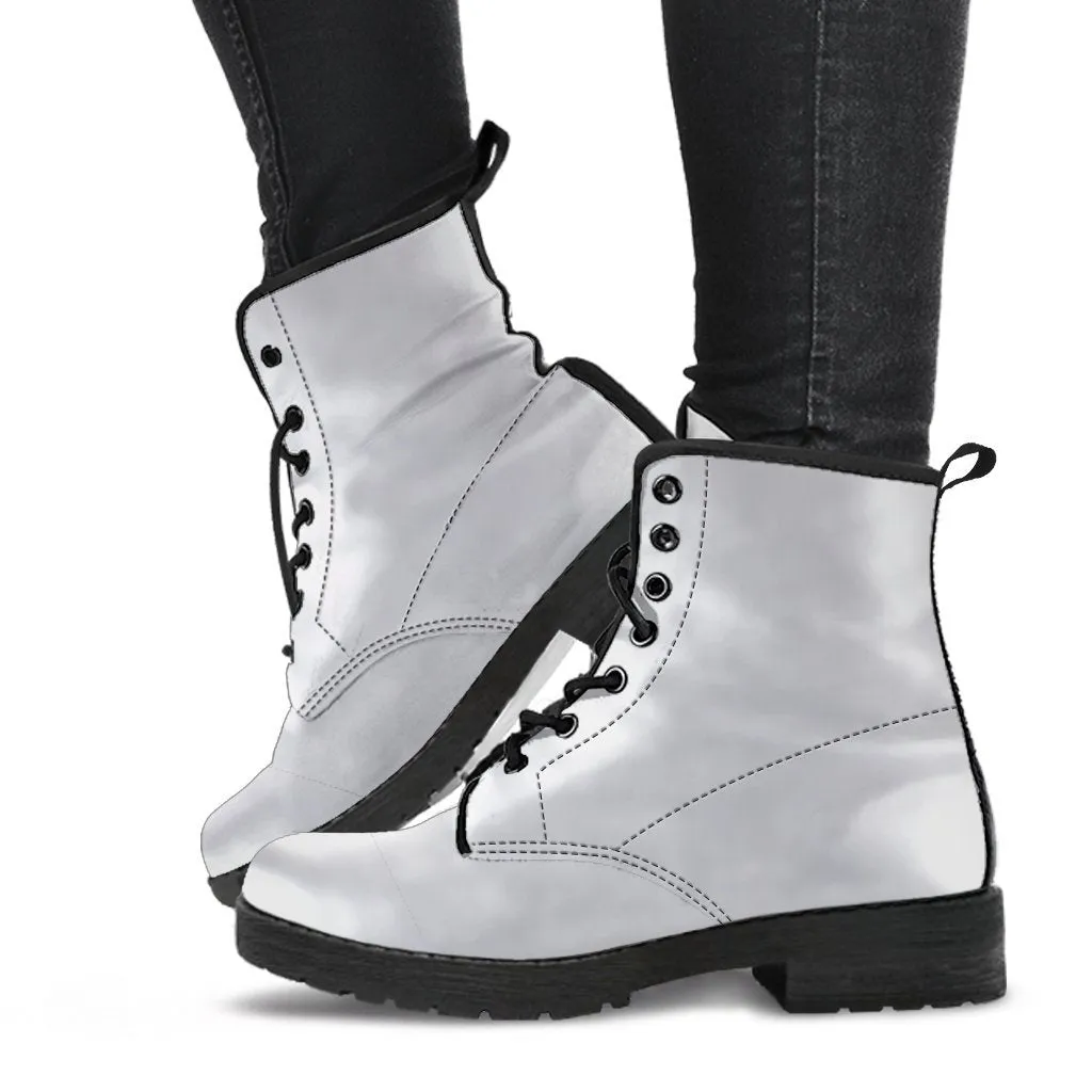 Combat Boots - Gradient Off White | Boho Shoes, Handmade Lace Up Boots, Vegan Leather Lace Up Boots, 90s Boots, 2000s Boots