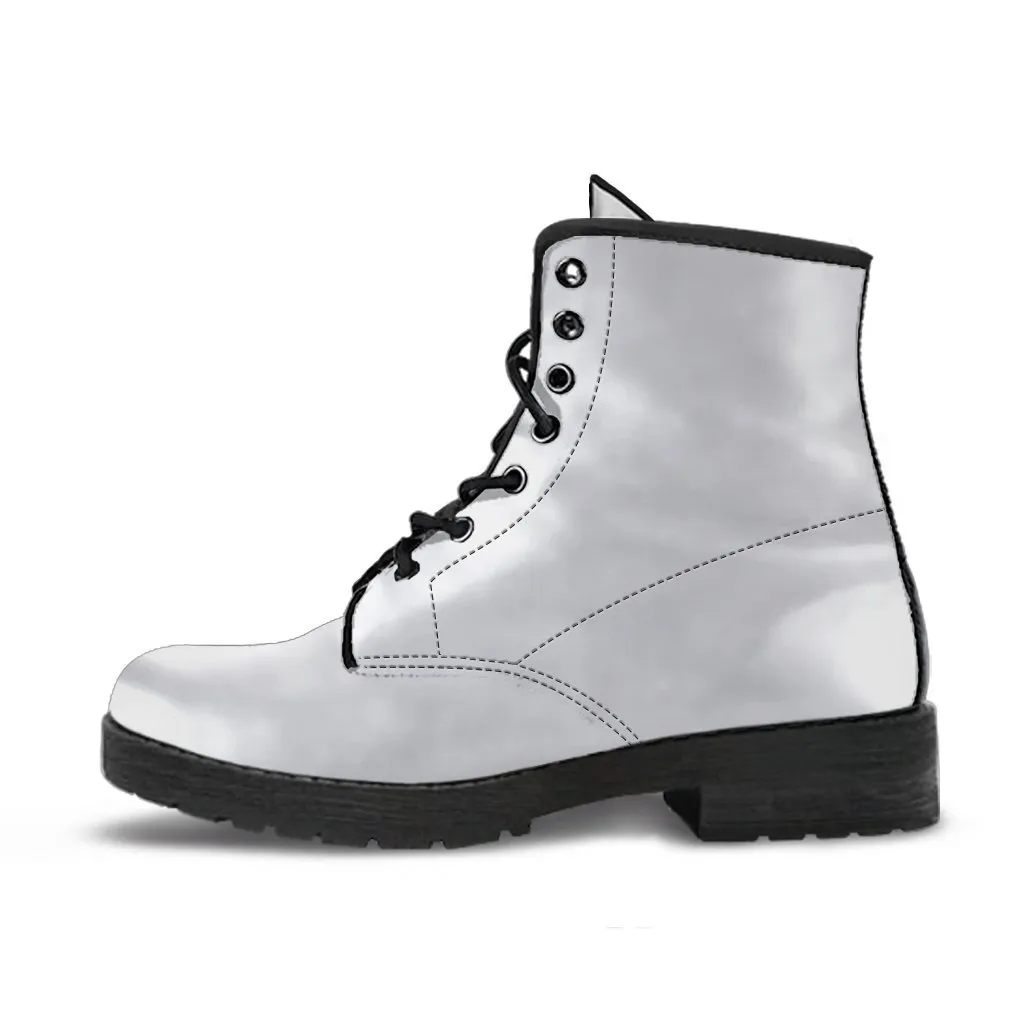 Combat Boots - Gradient Off White | Boho Shoes, Handmade Lace Up Boots, Vegan Leather Lace Up Boots, 90s Boots, 2000s Boots