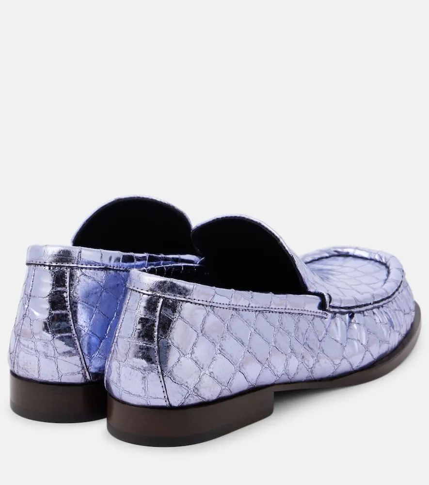 Dries Van Noten Croc-effect leather loafers