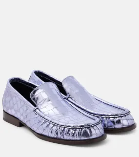 Dries Van Noten Croc-effect leather loafers