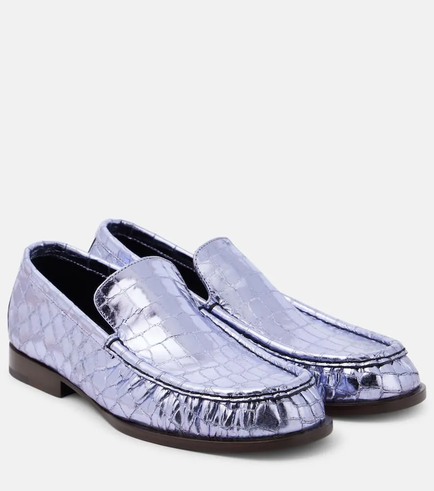 Dries Van Noten Croc-effect leather loafers