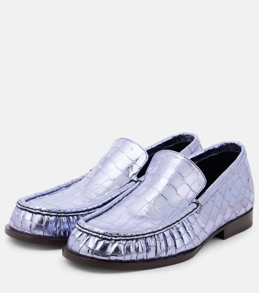 Dries Van Noten Croc-effect leather loafers