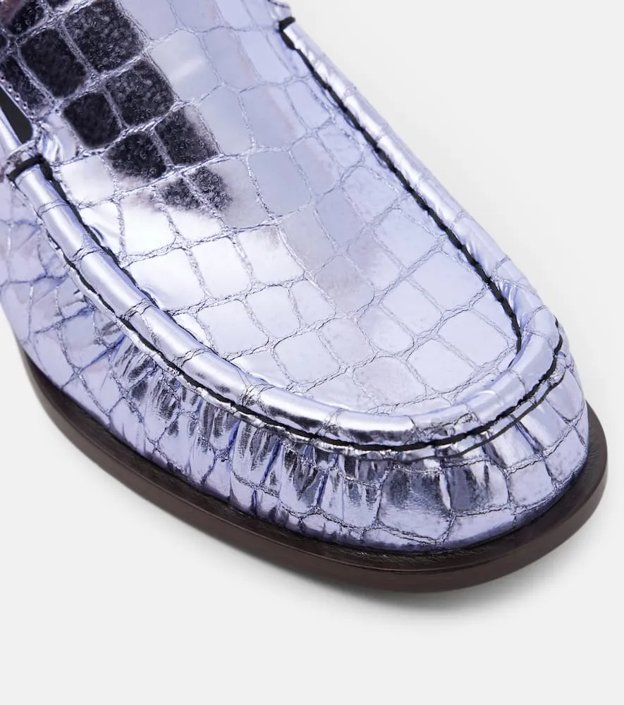 Dries Van Noten Croc-effect leather loafers