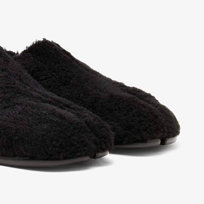 Faux Fur Spilt-Toe Shoes