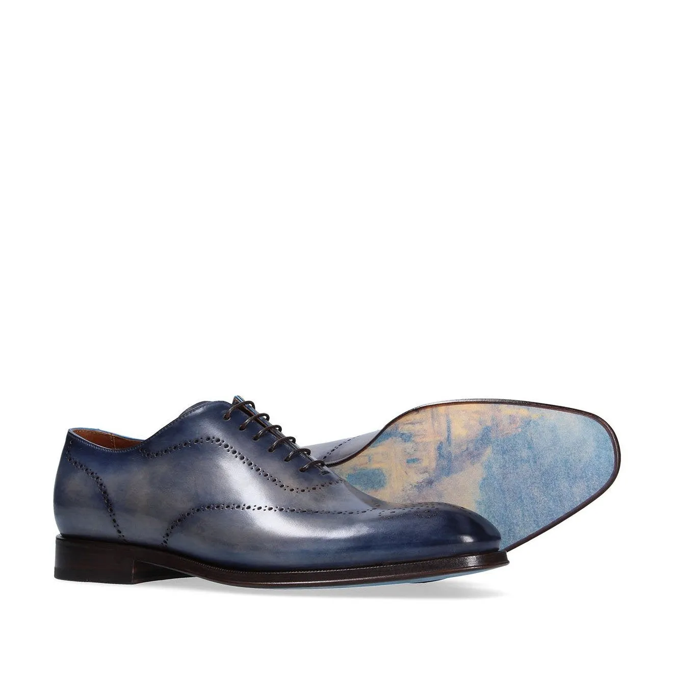 Franceschetti "Venice In Love" Men's Shoes Calf-Skin Hand-Painted Art Sole Leather Oxfords (FCCT1067)
