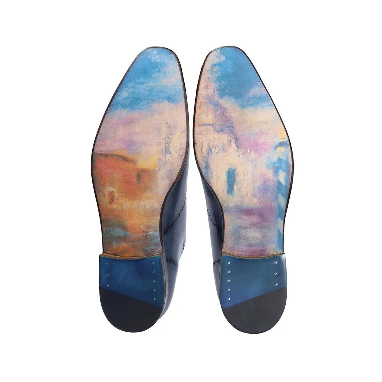 Franceschetti "Venice In Love" Men's Shoes Calf-Skin Hand-Painted Art Sole Leather Oxfords (FCCT1067)