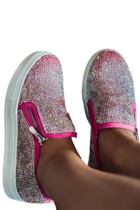 Fuchsia Rhinestone Sneakers