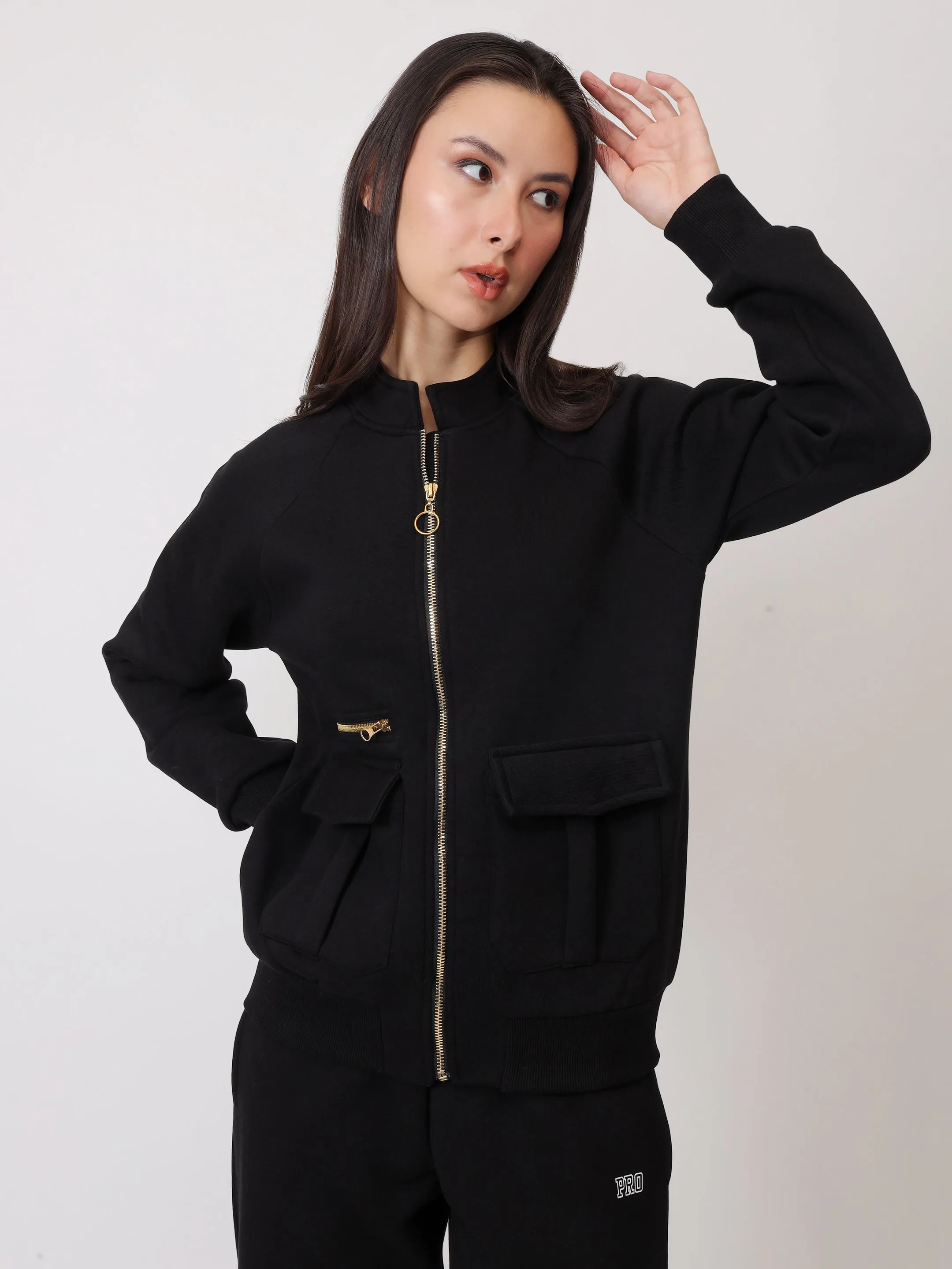 Functional Black Fleece Sweatshirt