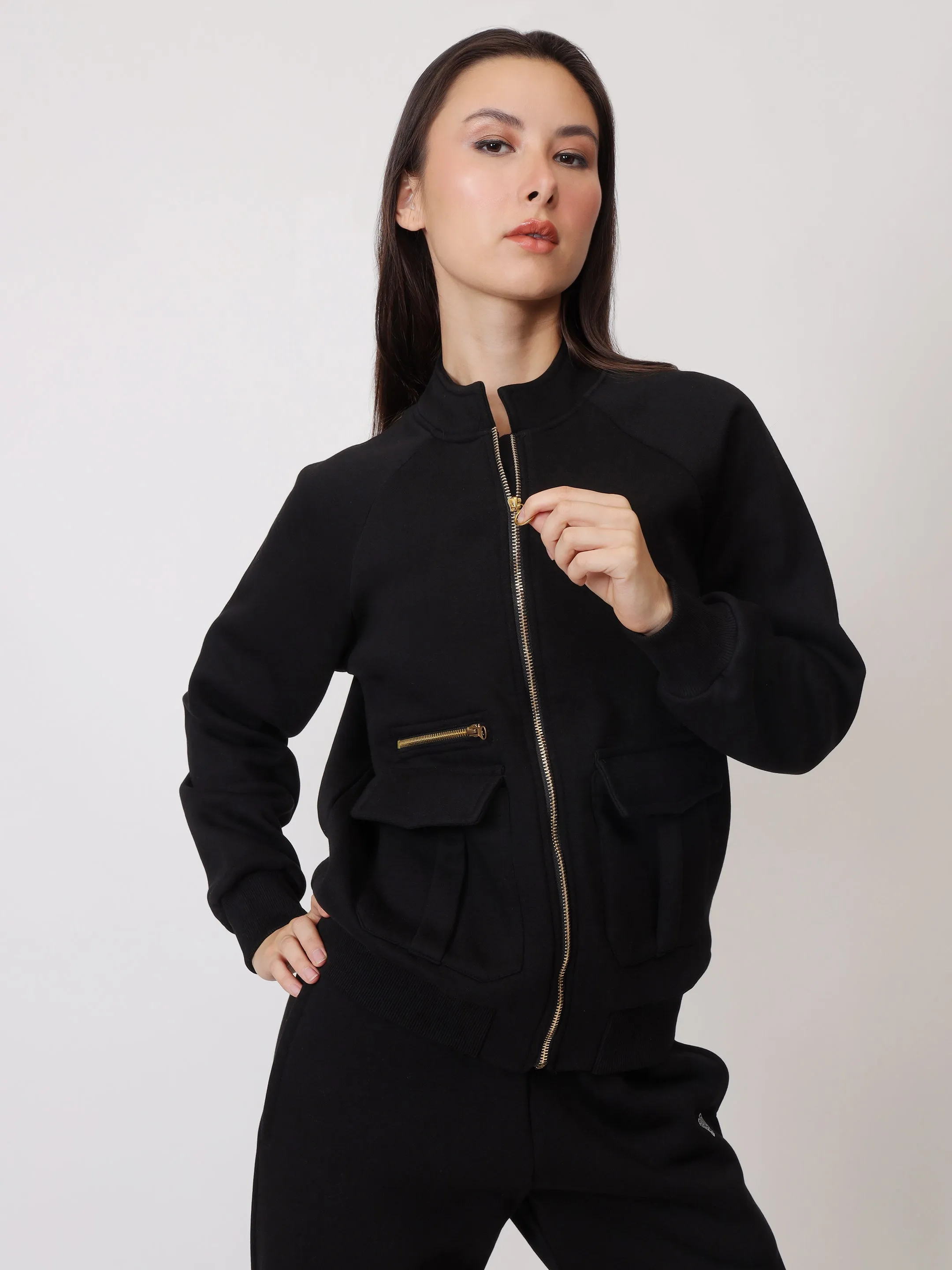 Functional Black Fleece Sweatshirt