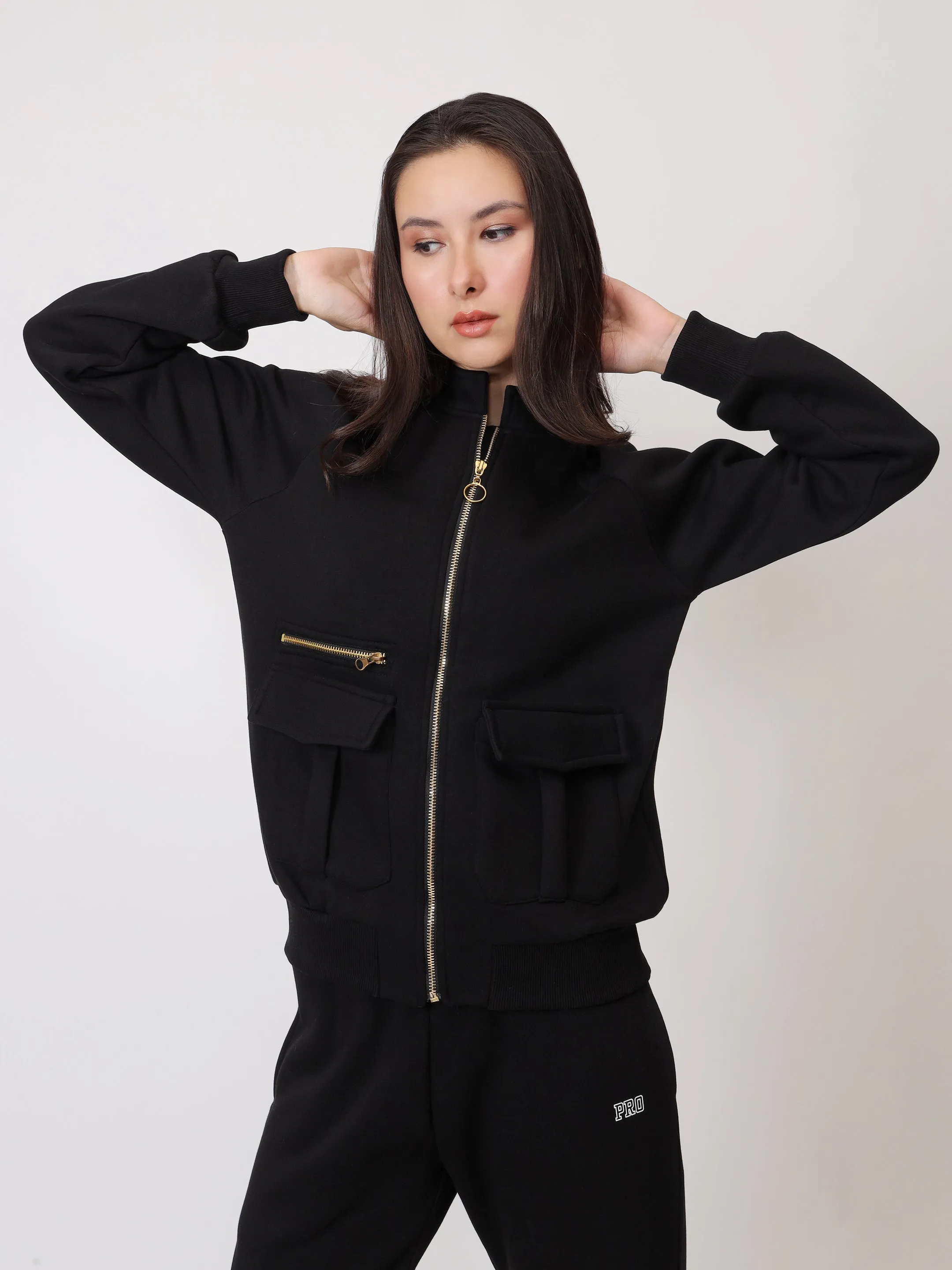 Functional Black Fleece Sweatshirt