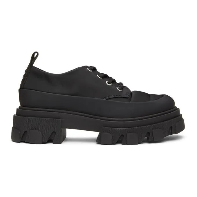 GANNI Black Nylon Winter Hybrid Derbys