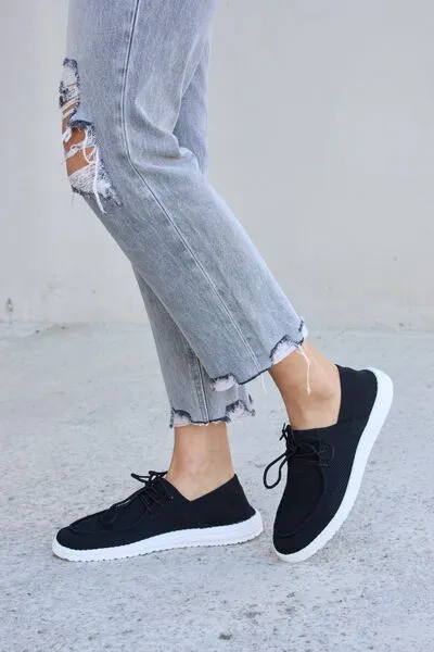 Hazel Blues® |  Forever Link Flat Round Toe Lace-Up Sneakers