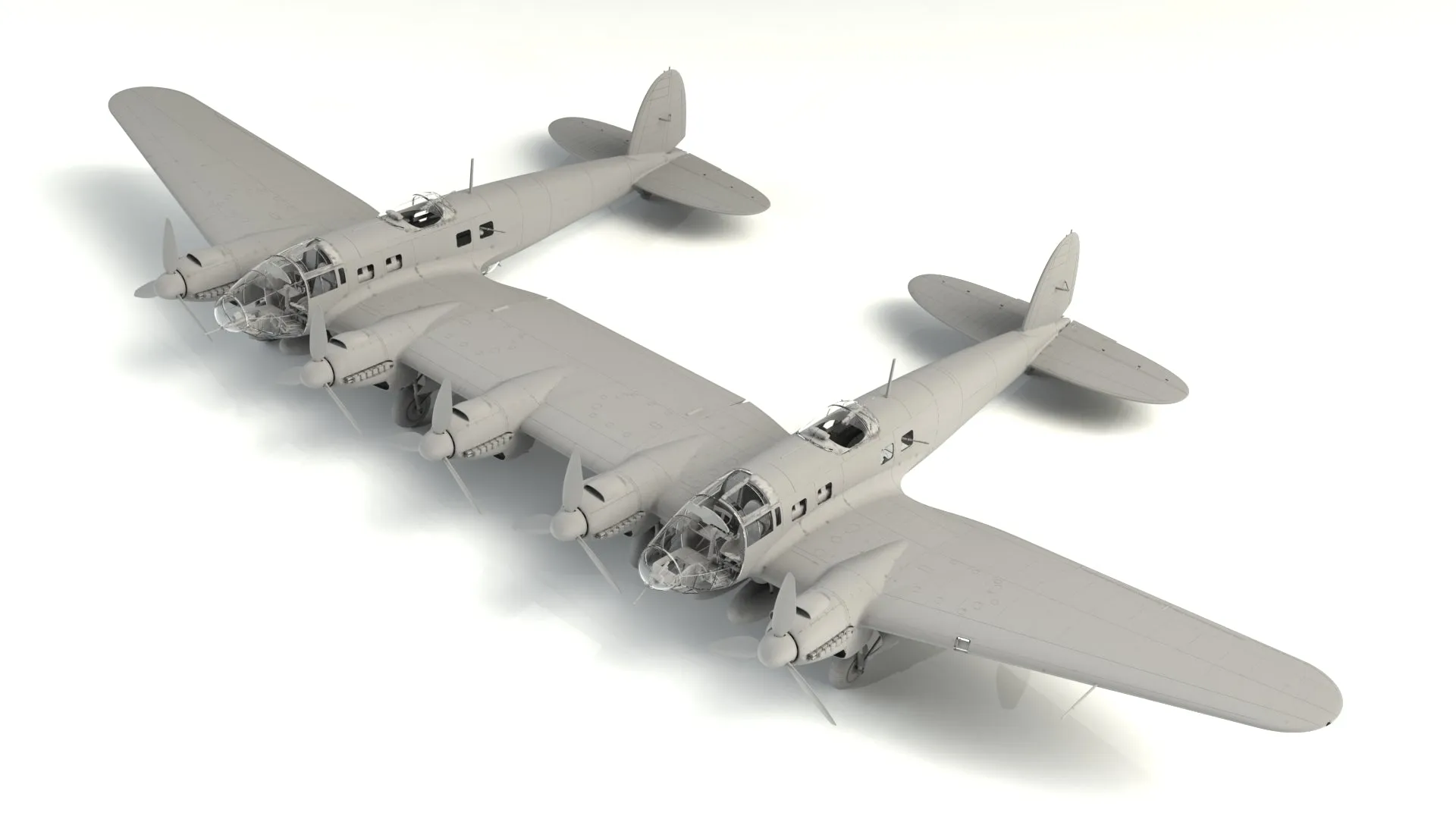 ICM Aircraft 1/48 WWII German He111Z1 Zwilling Glider Tug Aircraft (New Tool) Kit
