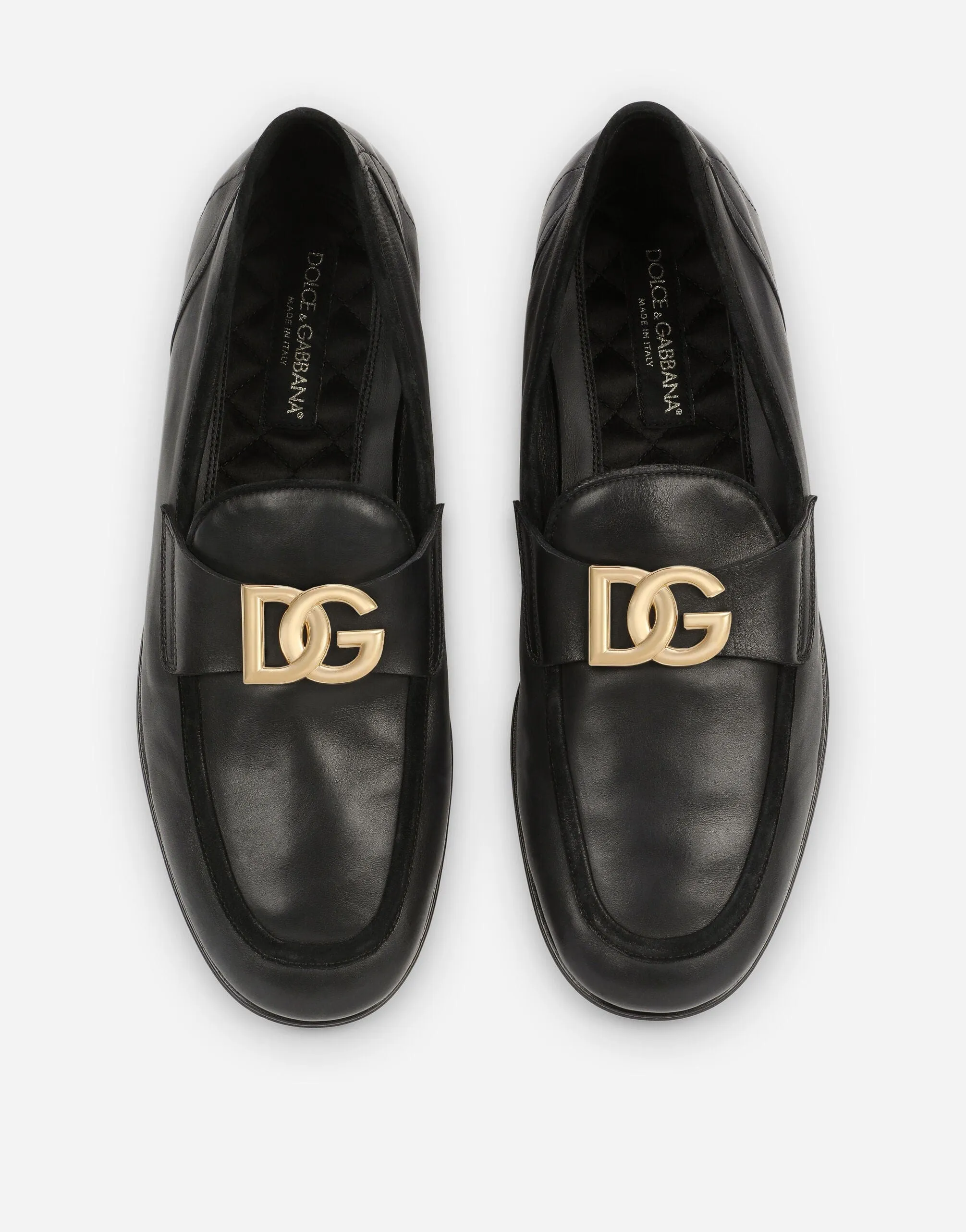 Interlocking DG-Plaque Leather Loafers