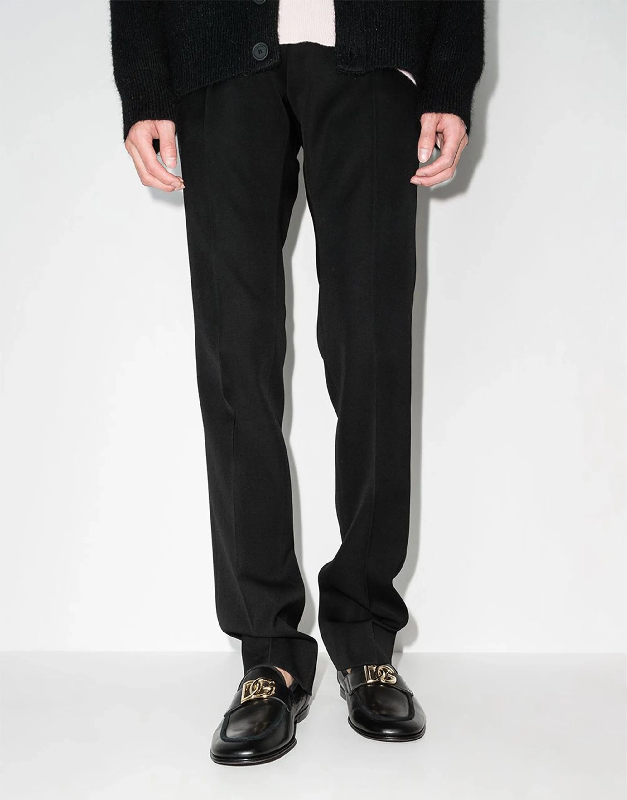 Interlocking DG-Plaque Leather Loafers