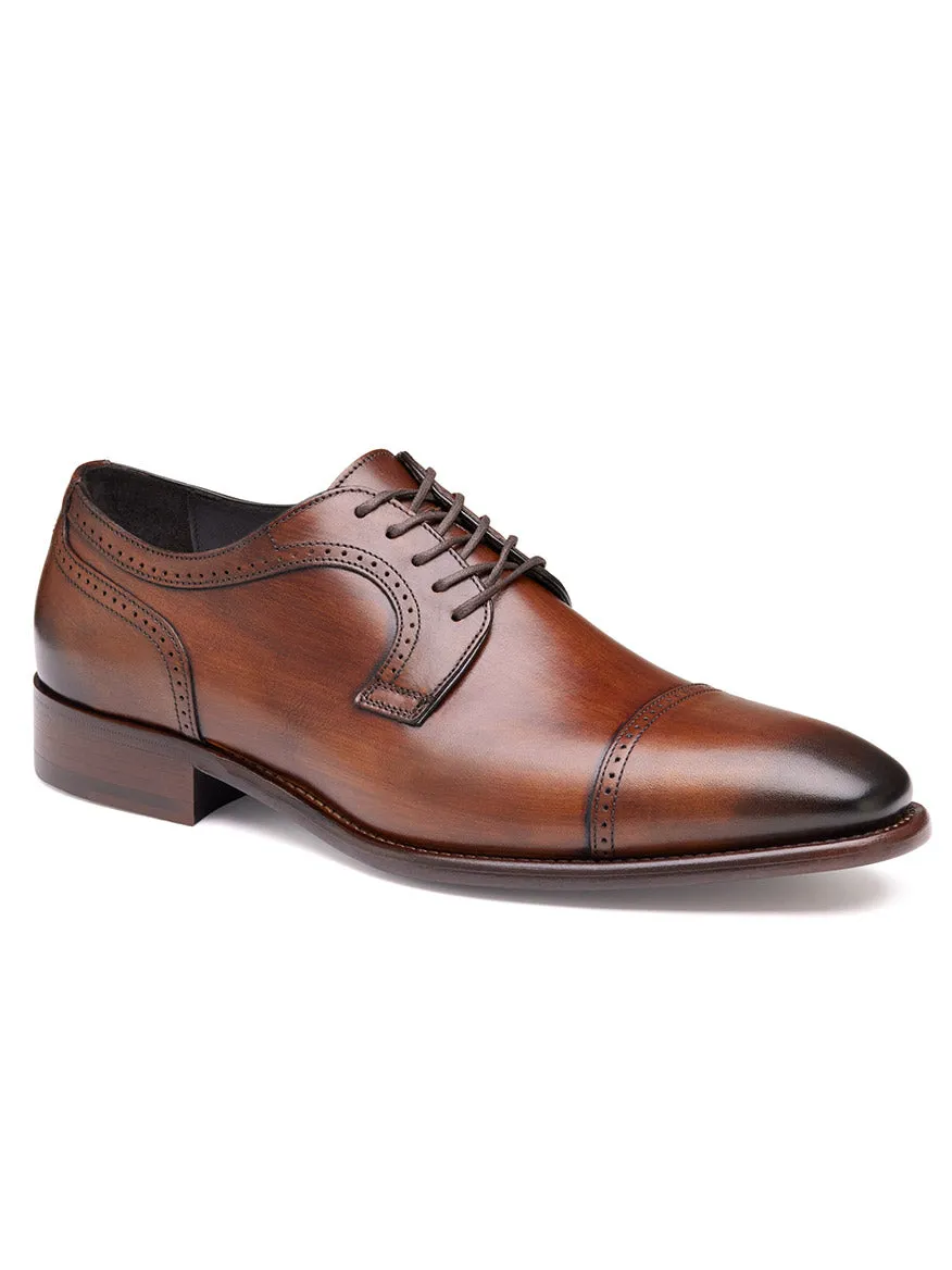 J & M Collection Cormac Cap Toe in Brown Italian Calfskin