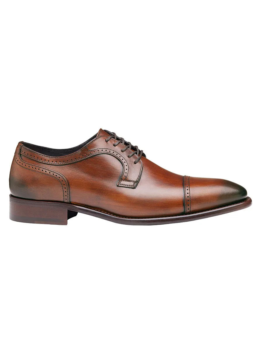 J & M Collection Cormac Cap Toe in Brown Italian Calfskin