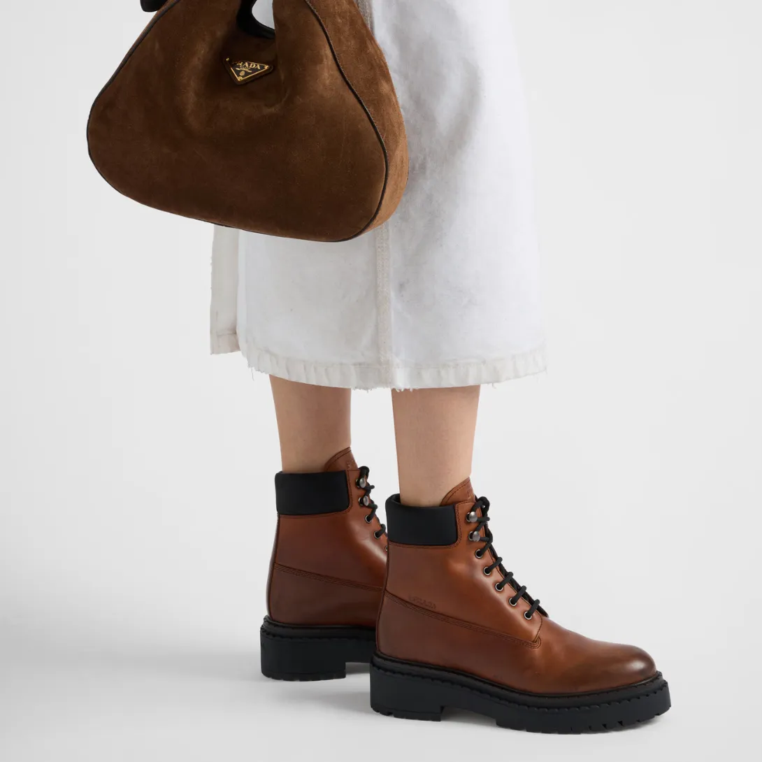 Leather and Re-Nylon booties