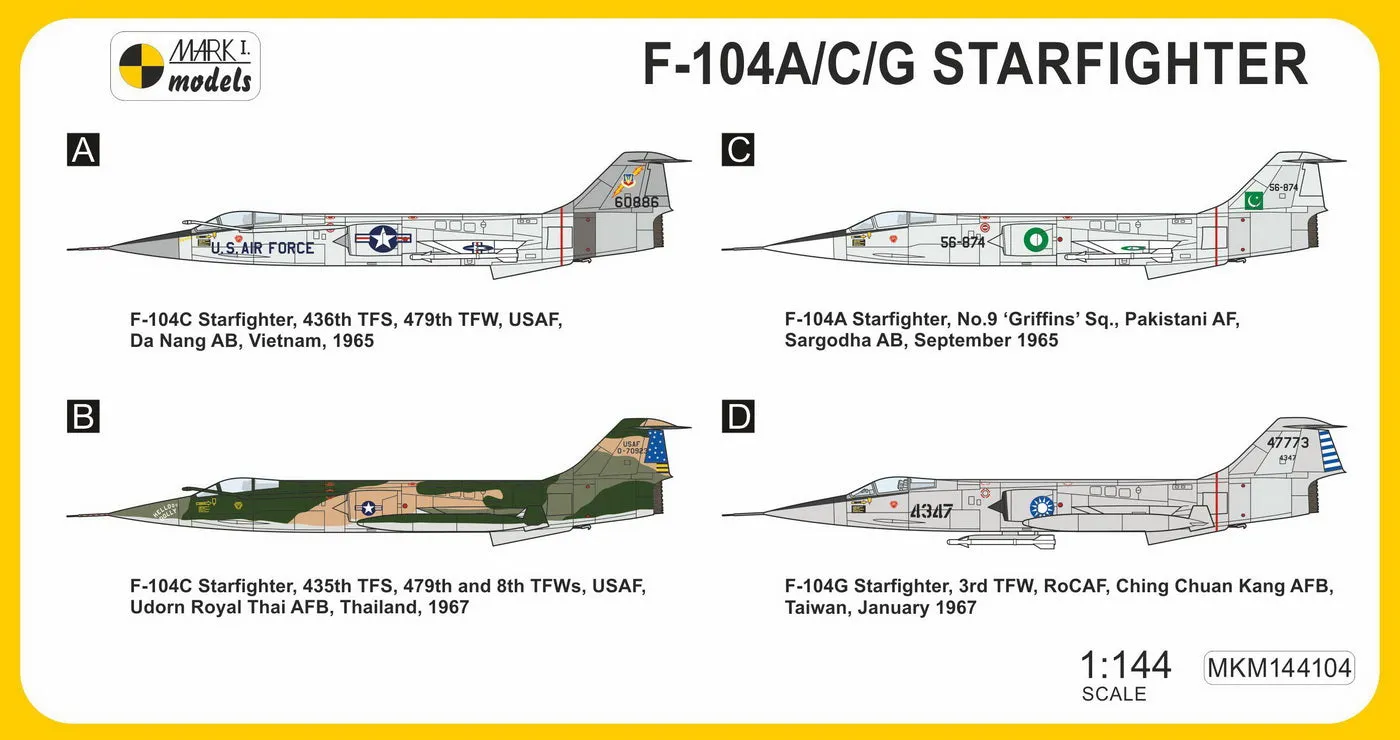 Mark I 1/144 F104A/C/G Starfighter at War (2 in 1) Kit