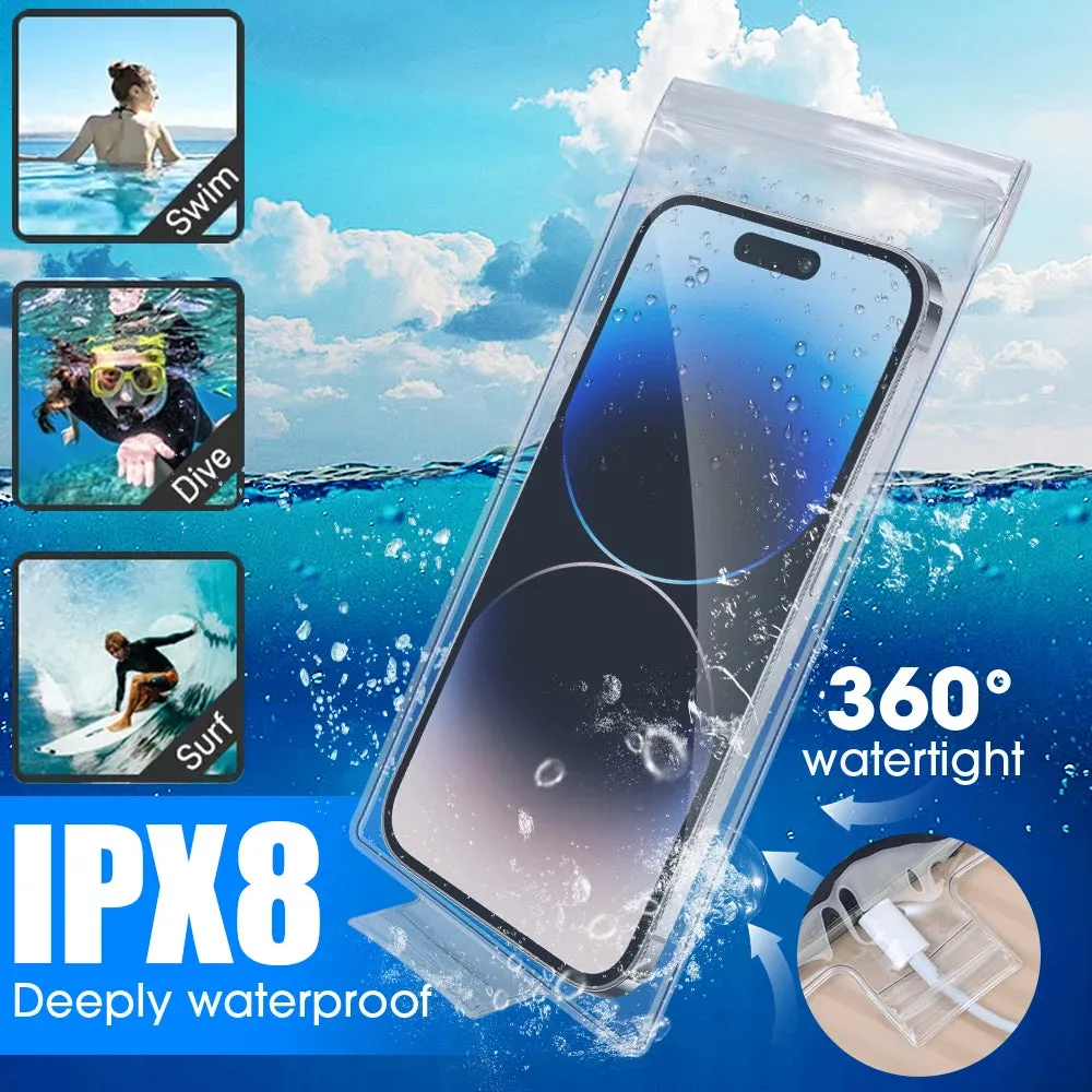 Motorcycle Handlebar Waterproof Clear Phone Pouch Transparent Underwater Cellphone Covers High Sensitivity Phone Rain Cover