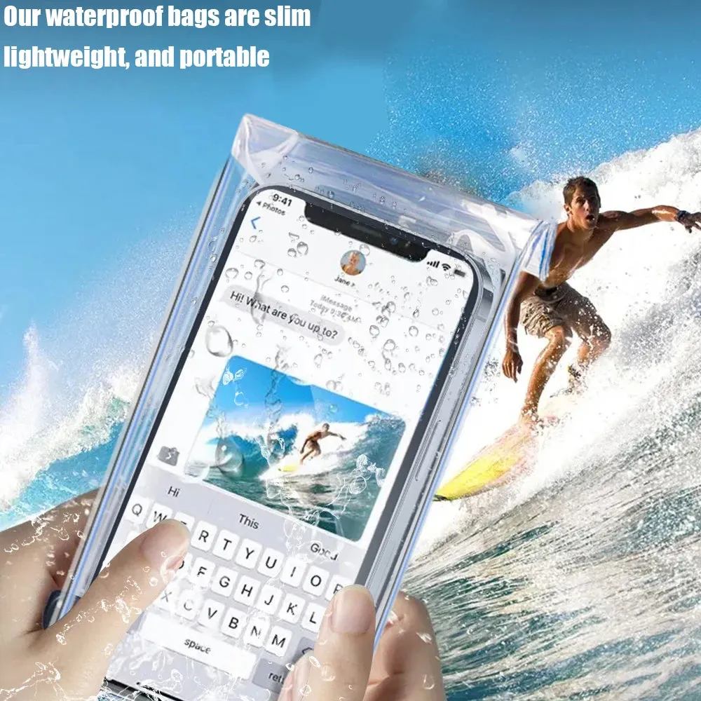 Motorcycle Handlebar Waterproof Clear Phone Pouch Transparent Underwater Cellphone Covers High Sensitivity Phone Rain Cover