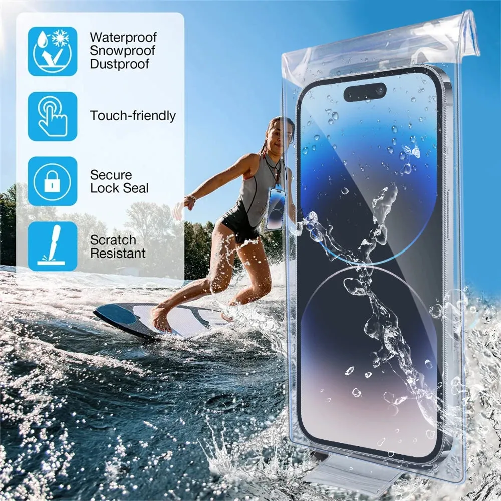 Motorcycle Handlebar Waterproof Clear Phone Pouch Transparent Underwater Cellphone Covers High Sensitivity Phone Rain Cover