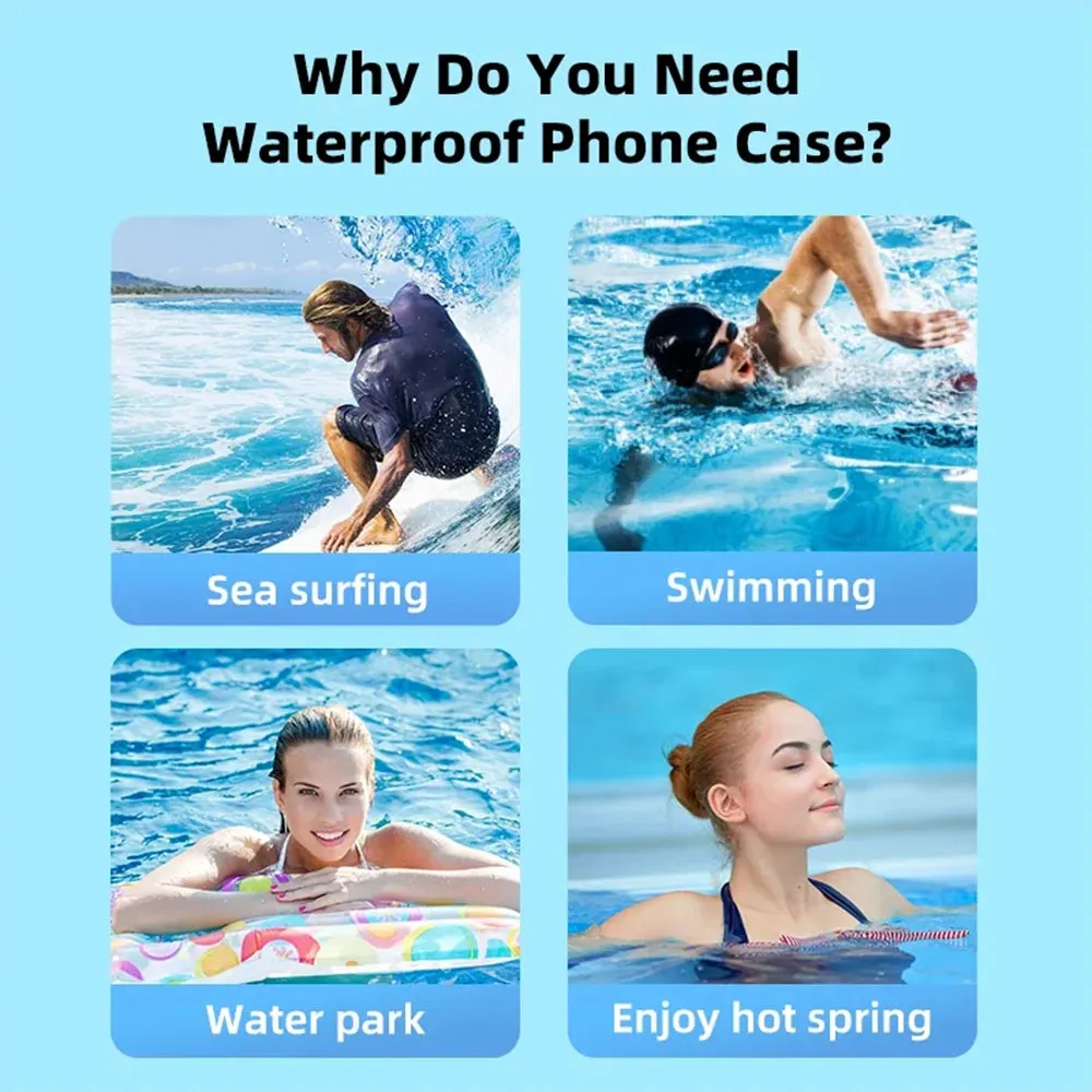 Motorcycle Handlebar Waterproof Clear Phone Pouch Transparent Underwater Cellphone Covers High Sensitivity Phone Rain Cover