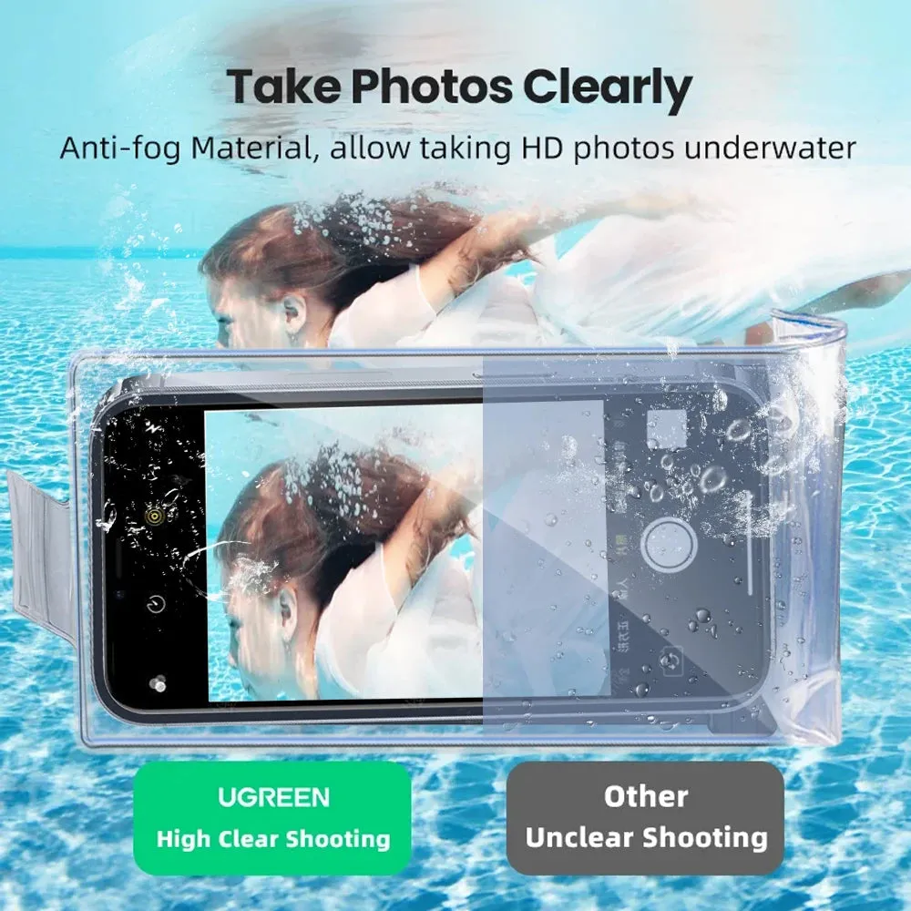 Motorcycle Handlebar Waterproof Clear Phone Pouch Transparent Underwater Cellphone Covers High Sensitivity Phone Rain Cover