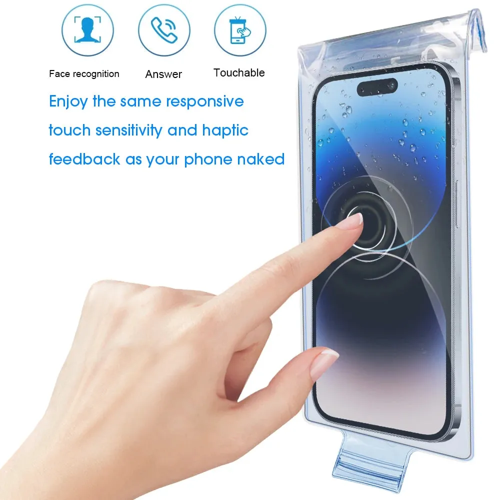 Motorcycle Handlebar Waterproof Clear Phone Pouch Transparent Underwater Cellphone Covers High Sensitivity Phone Rain Cover