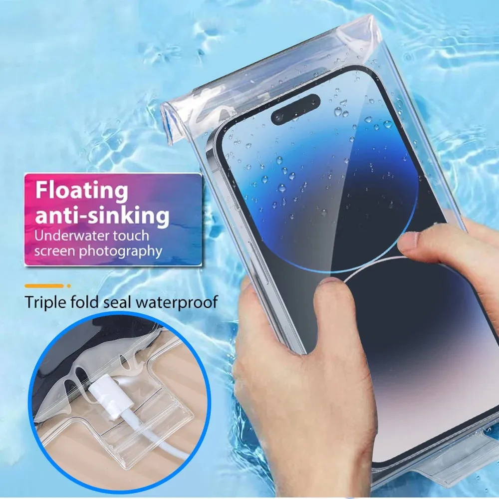 Motorcycle Handlebar Waterproof Clear Phone Pouch Transparent Underwater Cellphone Covers High Sensitivity Phone Rain Cover