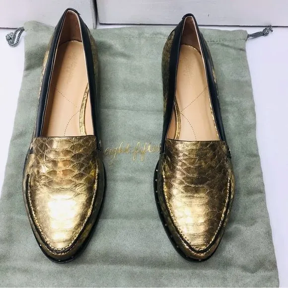 *New* EIGHT FIFTEEN Patti Gold Leather Loafers Size 7.5