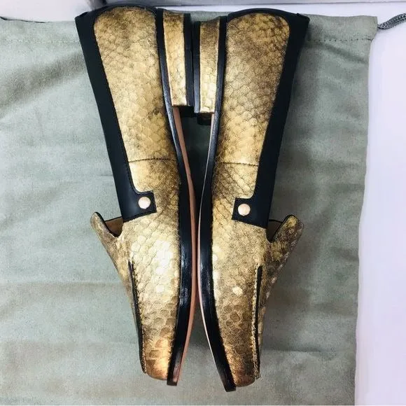 *New* EIGHT FIFTEEN Patti Gold Leather Loafers Size 7.5